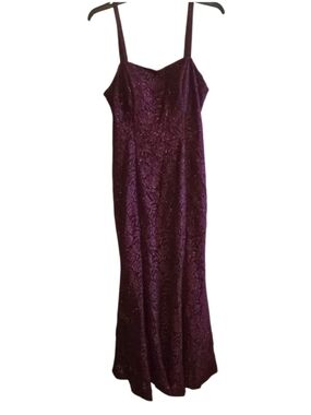 Oleg Cassini Plum Glitter Lace Gown & Bolero Jacket Set – Size 10